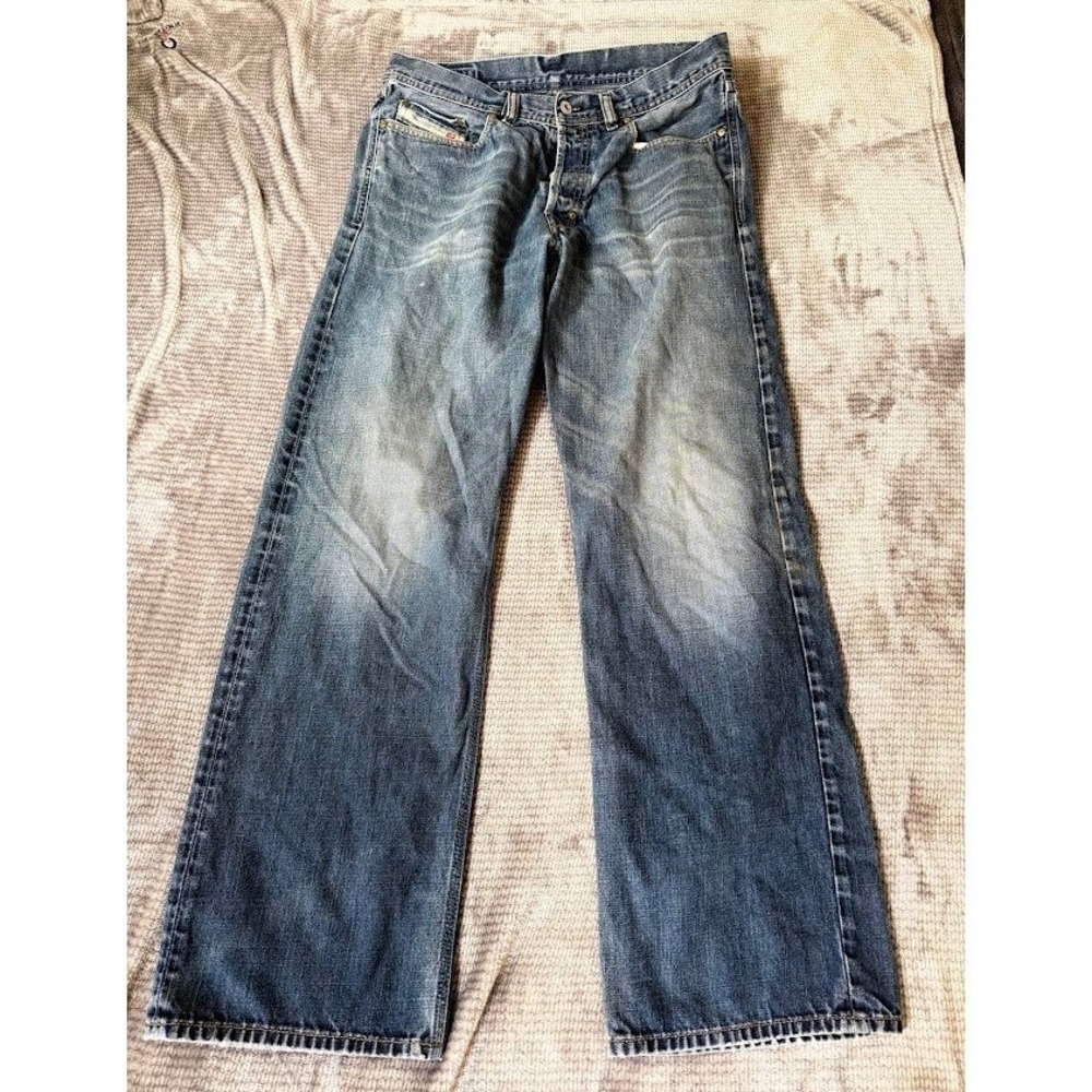 Diesel Kuratt Mens Blue Straight Leg Jeans W32 L31 Made in Italy 80P